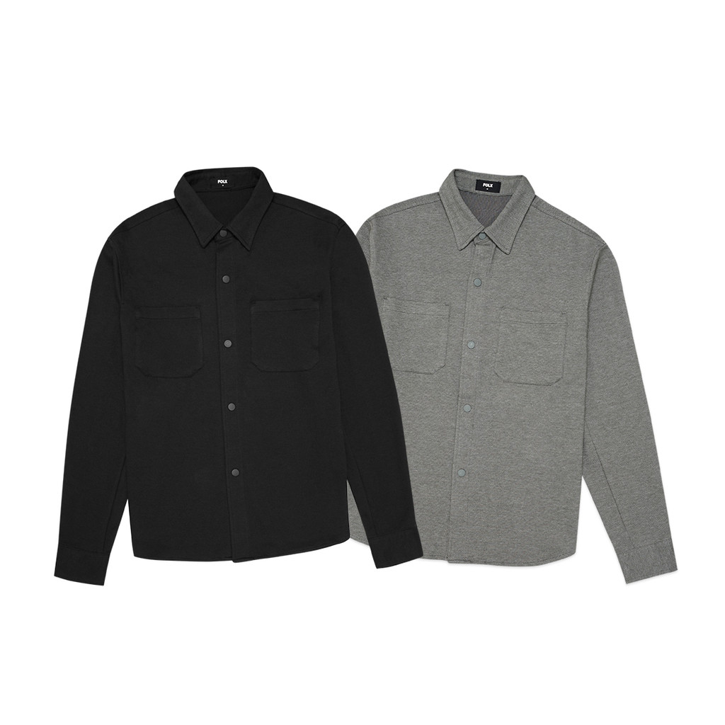 FOLX Double Pockets Snap Button Jacket