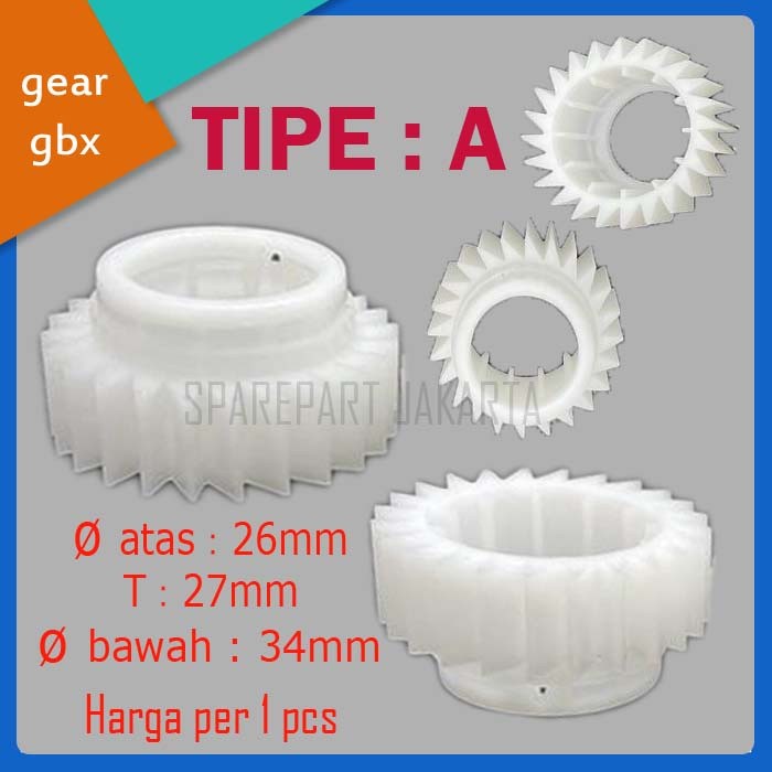 Plastik gear gearbox mesin cuci 1 tabung 033A