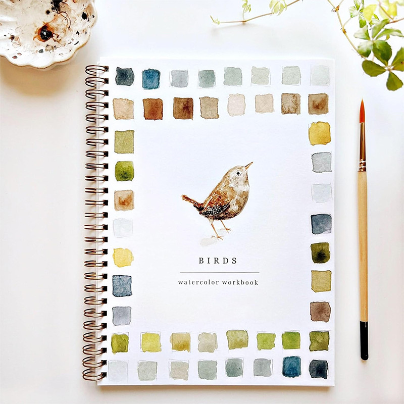 

Watercolor Workbooks, Beginner-Friendly Birds Watercolor Workbooks, 12 Colors Watercolor Paint Set with Paint Brush