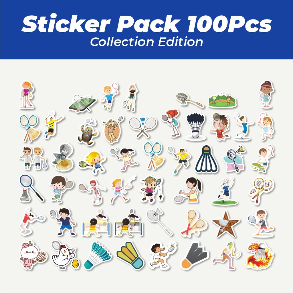 

Hot Stiker Badminton Series Lucu Anti Air Stikers Berperekat Waterproof Sticker Decal Buat Motor Helm Buku Journal Koper Casing HP Laptop Botol Minum
