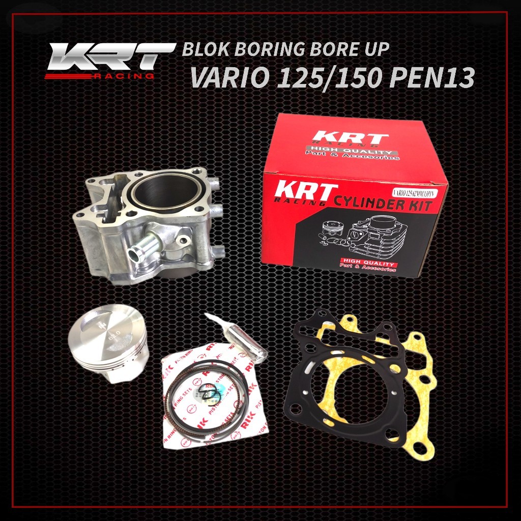 KRT CYLINDER BLOK SEHER BORING KOMPLIT BORE UP VARIO 125/150 PEN 13 60MM 62MM 63MM / PIN 13 60 62 63