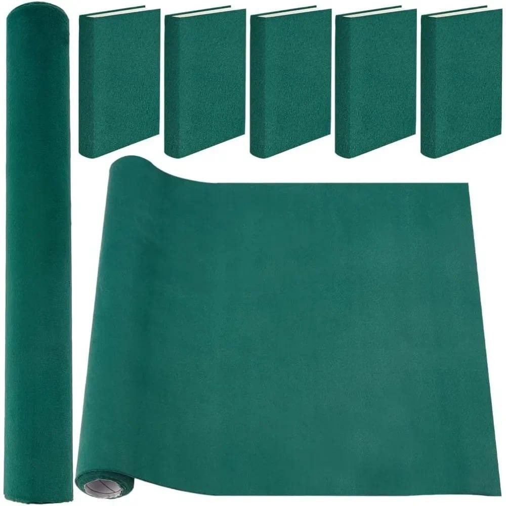 

51 x 11.8inch Velvet Book Cloth for Book Binding Fabric Surface Paper Backed Bookcover Notebook Wraps Dark Green Book Covering