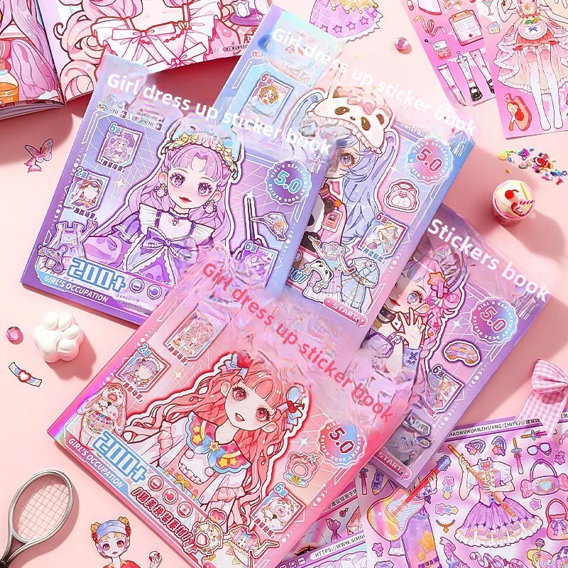 

Coreless Women's Stickers High Aesthetic Value Small Women's Handmade Stickers Versatile Professional Themed Stickers