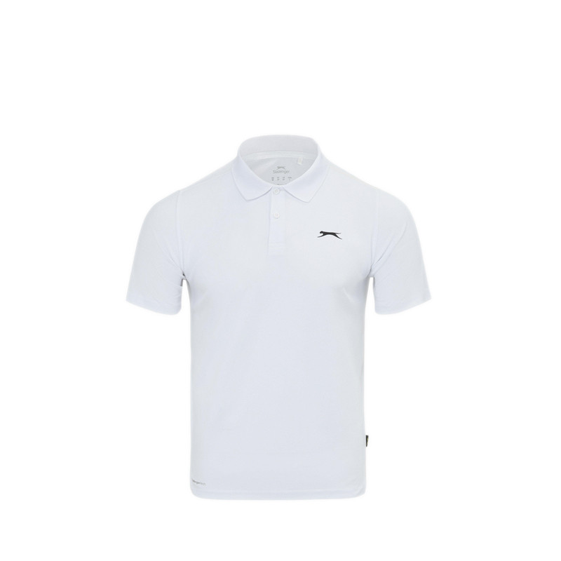 Slazenger Men's Tennis Short Sleeve Performance Polo Shirts - White