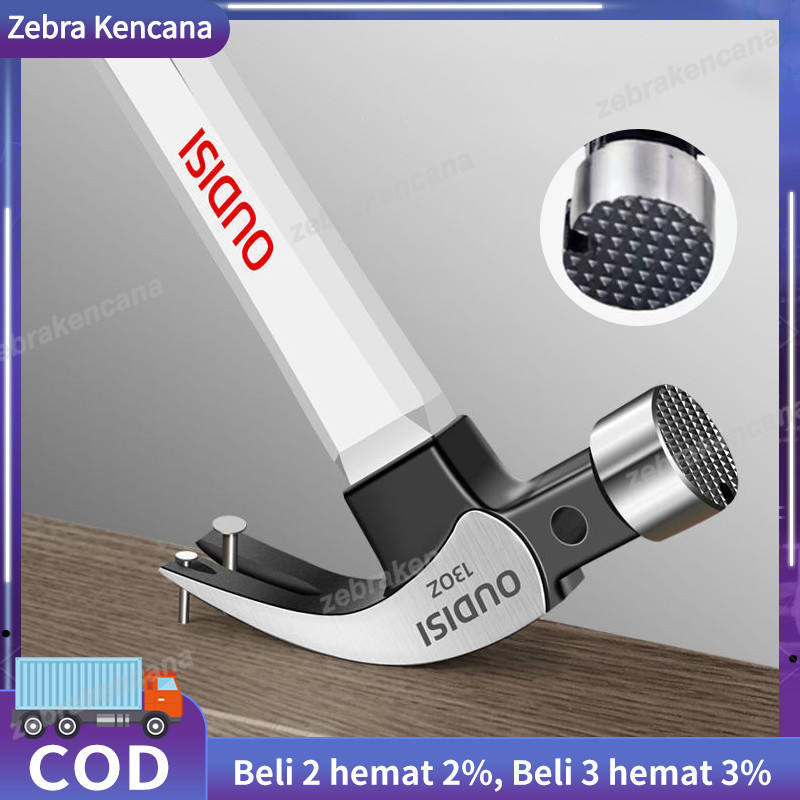 OUDISI Palu Kambing Magnet Multifungsi Palu Paku Baja Tahan Karat Square Head Kepala Bulat Pegangan 