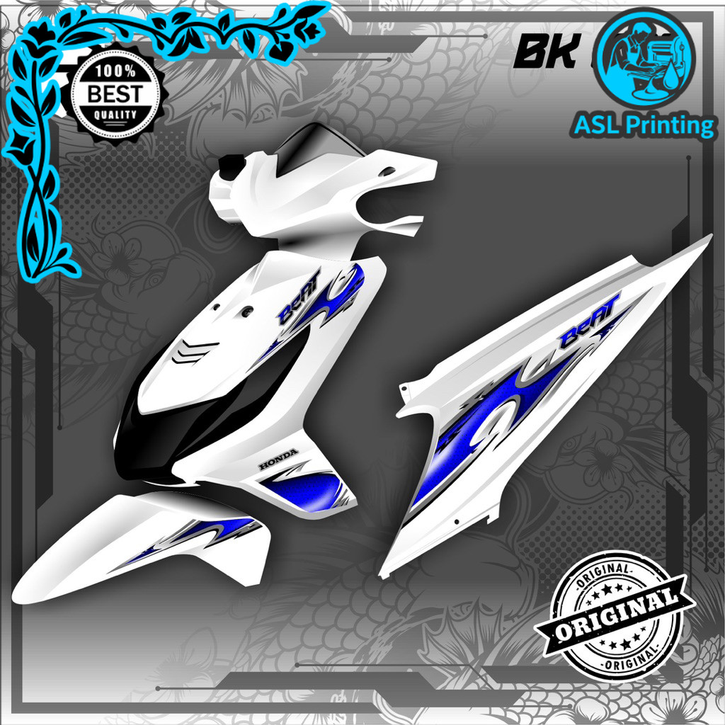 Stiker motor matic Striping Variasi Thailand Beat Karbu