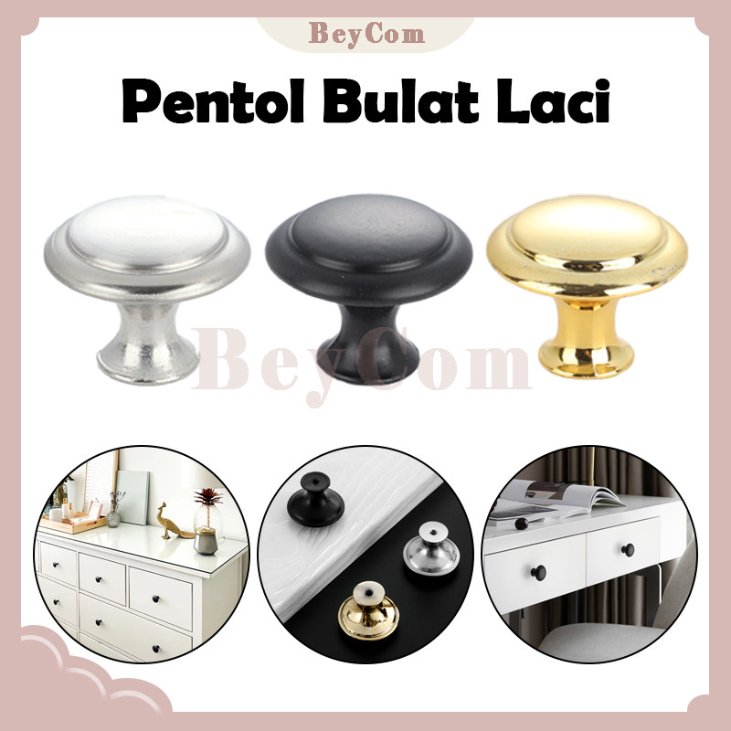 Tarikan Handel Bulat Laci/Drawer Pull Bulat /Tarikan Knob/Silver/Emas/Hitam