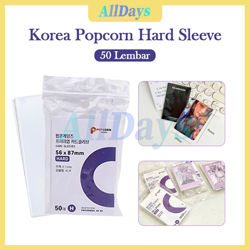 Inner Sleeve Photocard Isi 50 Pcs/Korea Popcorn Hard Sleeve