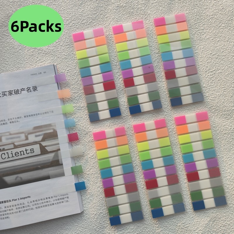 

6Pack Transparent Waterproof Sticky Notes Memo Pad Sticky Note Pads Notepad School Stationery Office Supplies Korean Stationery
