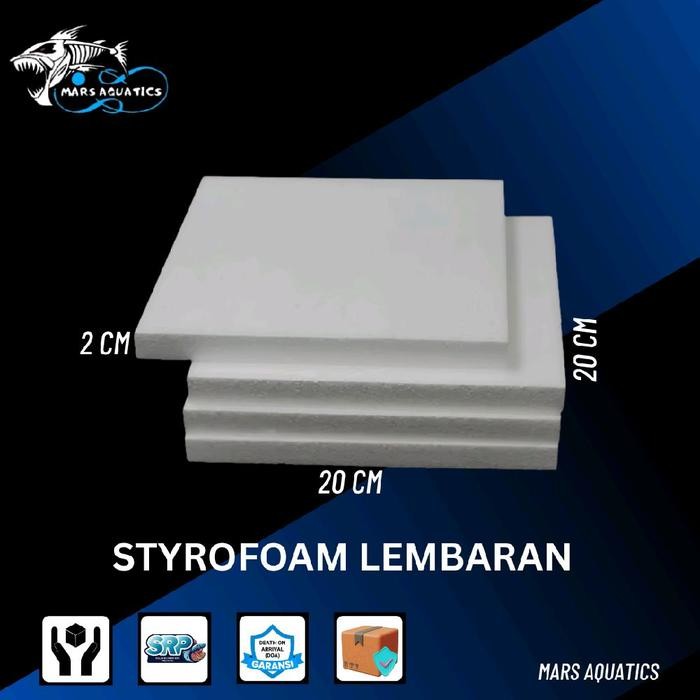 Styrofoam Lembaran Mini 20cm x 20cm x 2cm Styrofoam Tatakan Aquarium Mini Untuk Aquarium Cupang