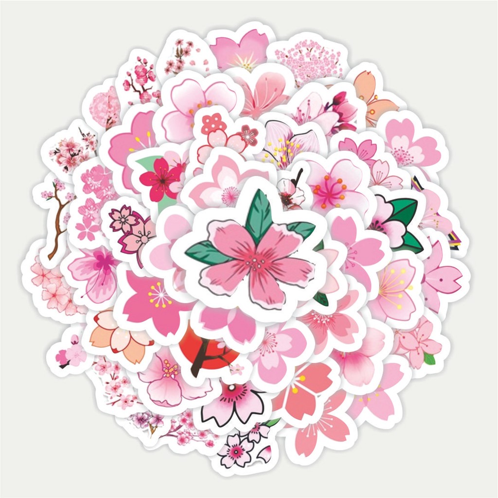 

Sticker Pack Stiker Pink Romantic Bunga Sakura Series | Sticker TUMBLR | Stiker LAPTOP KOPER HELM