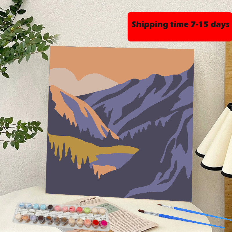 

YL-28047-DIY digital oil painting wide mountains and flowers hand-painted mathematics coloring oil painting wholesale