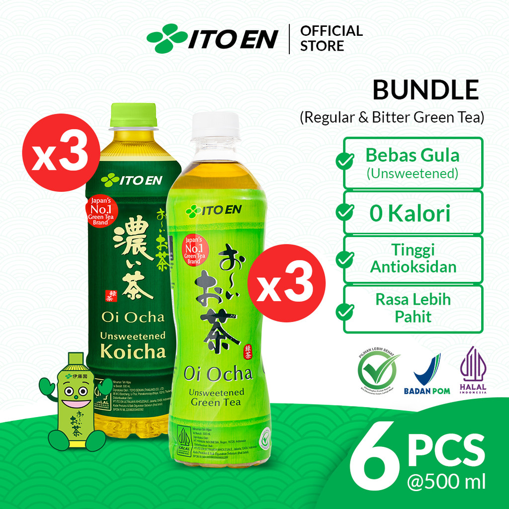 

ITO EN Paket Koicha 500 ml 3 Pcs & Oi Ocha 500 ml 3 Pcs - Bundle Mix Teh Hijau Jepang Tanpa Gula
