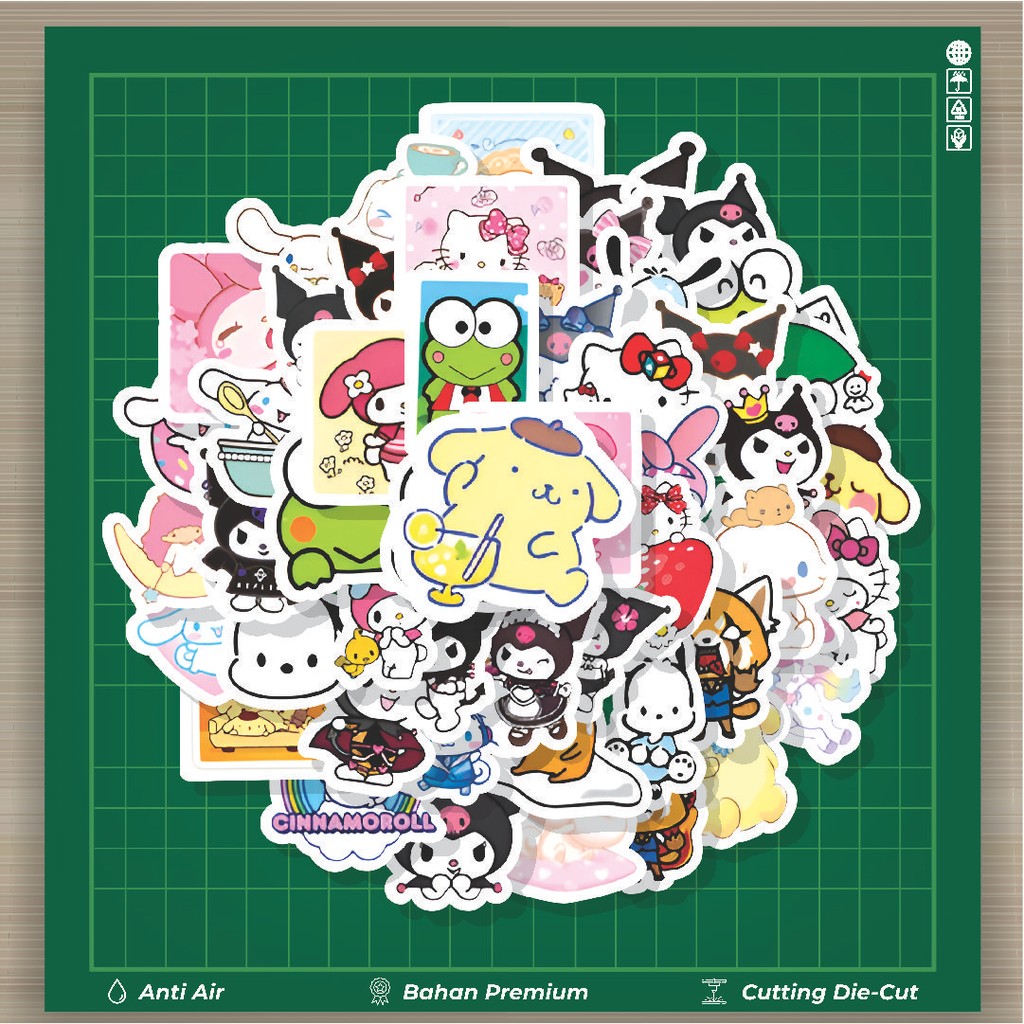 

HOT 50 PCS STIKER Stiker Sanrio Cute Karakter Mix Stiker Fashion Cars Decal Dingin Kartu Album Custom Vinyl Anti Air- Sticker Aesthetic Buku Journal Koper Casing HP Tablet Laptop Helm Motor Botol Minum