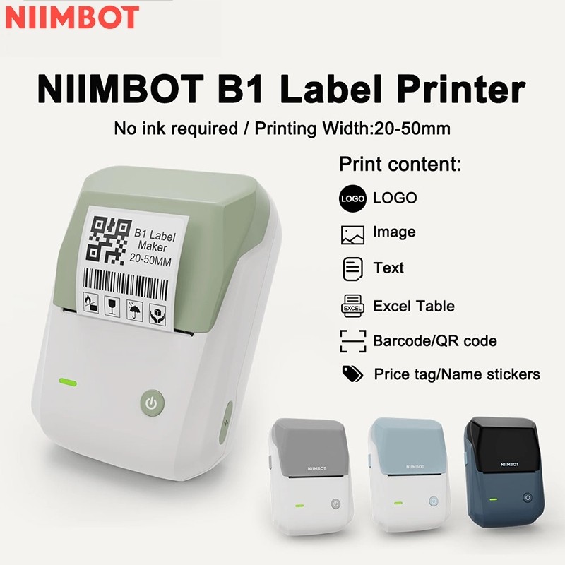 

Quality product Niimbot B1 Label Printer Portable Handheld Thermal Mini Barcode QR Code Sticker Sticky note Rolls Maker