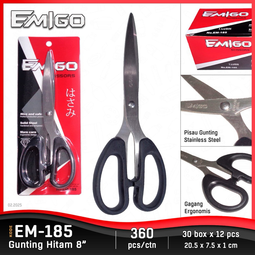 

ACQ - Gunting Hitam Stainless Besar 8 Inch