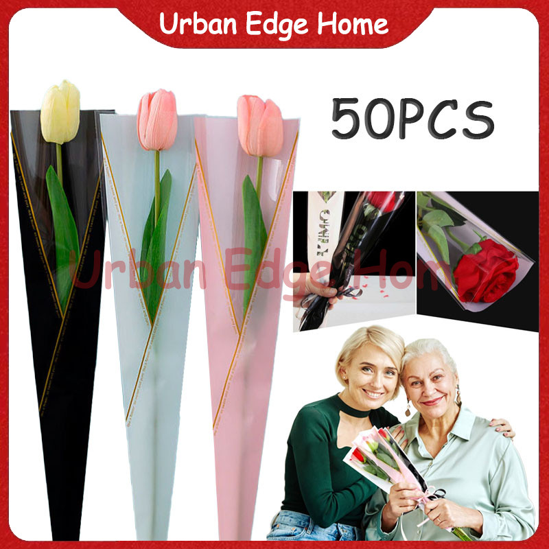 

50PCS Plastik Wrapping Bunga Mawar / Bunga Mawar Bungkus Plastik / Wrapping Plastik Untuk Mini Buket Rose