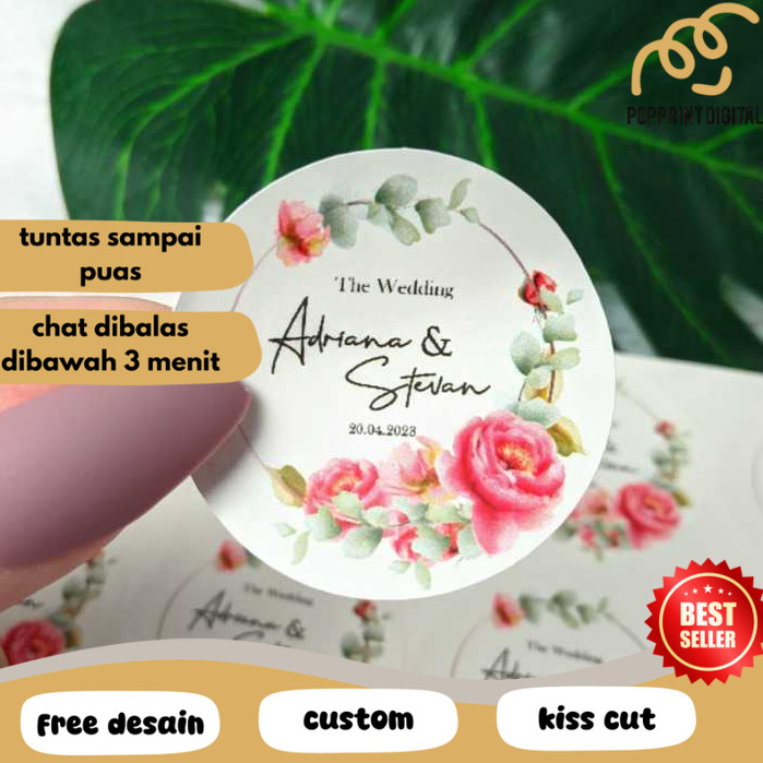 

PpD 2-4 Stiker Wedding Souvenir Sticker Custom Ucapan Nikah Label Murah