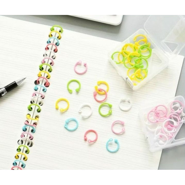

1 BIJI Single Hole Loose Leaf Ring / Binding Ring Buckle / Cincin pengikat lepas DIY / bahan pengikat warna tanpa buku berlubang