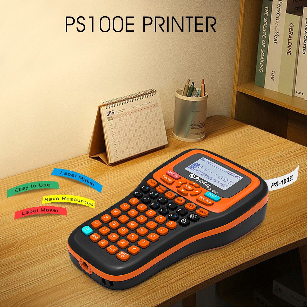 

Pristar PS100E Label Printer Similar as Brother PT-H110 Label Maker Wireless Portable Printer Adhsive Sticker Machine with Tape