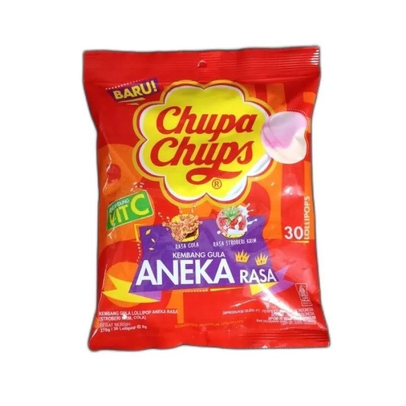 

chupa chups permen gagang aneka rasa | refill bag isi 30 pcs