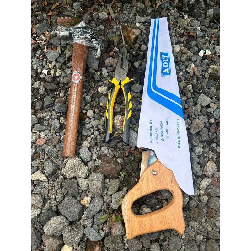Paket Hemat Alat tukang bangunan Gergaji Palu Tang Kombinasi