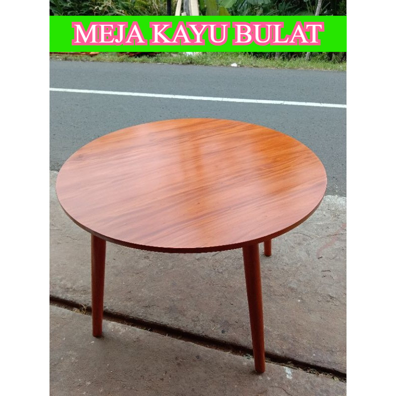 Meja Kayu Bulat meja makan bulat DM 100 tinggi 70cm meja serbaguna