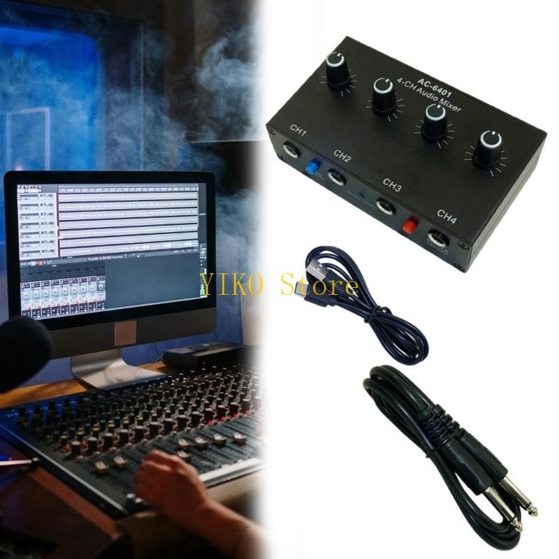 K32C Professional Sound Mixer 4 Channel Mixer Stereo Converters Mixer Low Noise Sound