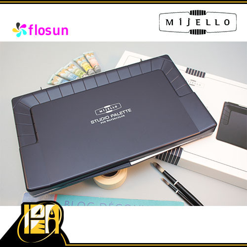 

MIJELLO Korean 50+5-Color Large Folding Watercolor Palette #3055 –Portable, Easy-to-Clean,Lightweight for Watercolor and Gouache