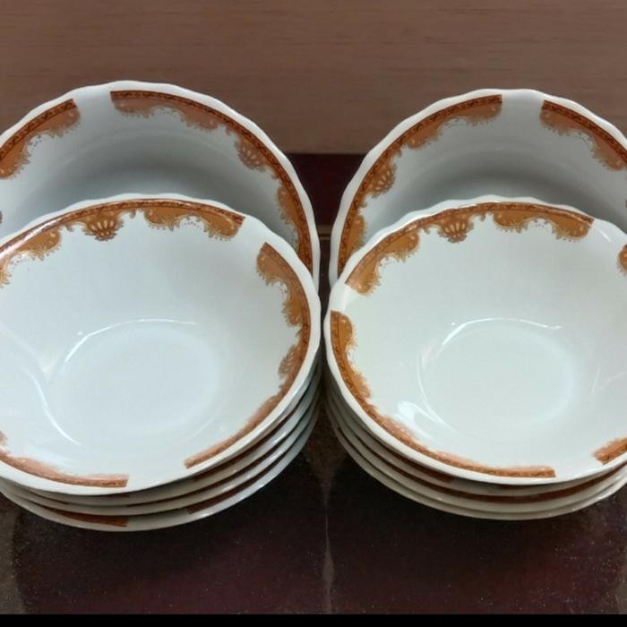 Mangkok kramik motif mahkota isi 12 pcs / 1 lusin