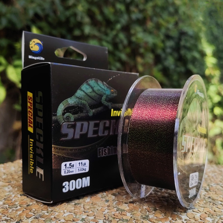 BingoLife Super Merah Tua Invisible SpeckleTali Senar Pancing 300m Fishing Line Tak Terlihat Gradien