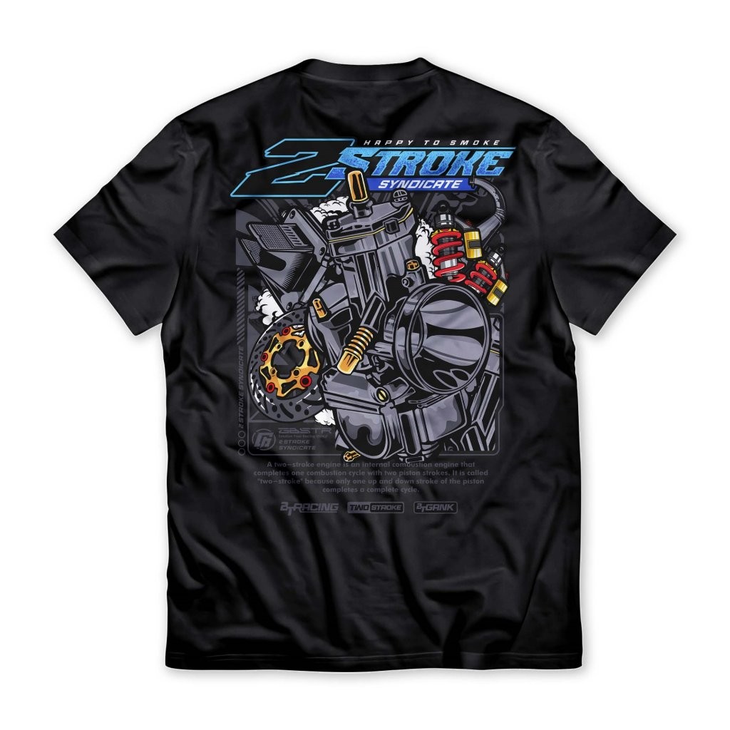 Kaos 2 Stroke Syndicate - Kaos Two Stroke I Baju Distro Recing Herex Style 2 Tak 2Stroke Fiz R Rx Ki