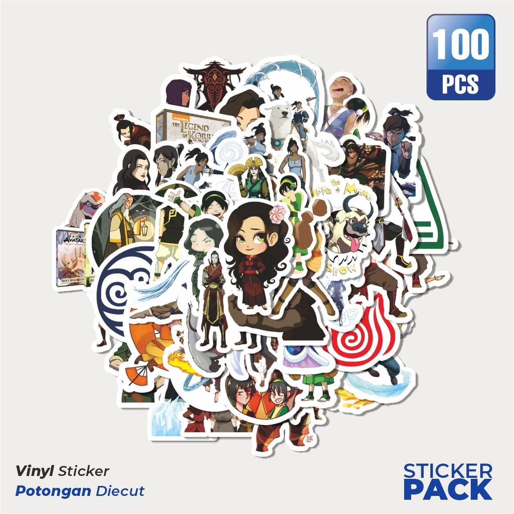 

Super Hemat! 100 PCS Stiker Stiker Nickelodeon Series Avatar Bender Character Mix 6 Waterproof Aesthetic- Untuk Laptop, Motor, dan Helm - Paper Stationery Pack