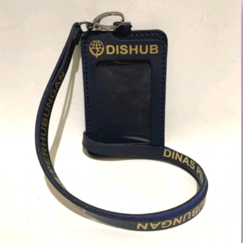 TALI LANYARD KEMENHUB DISHUB TEMPAT ID CARD TALI BAHAN KULIT LANYARD ID CARD KANTONG ID CARD