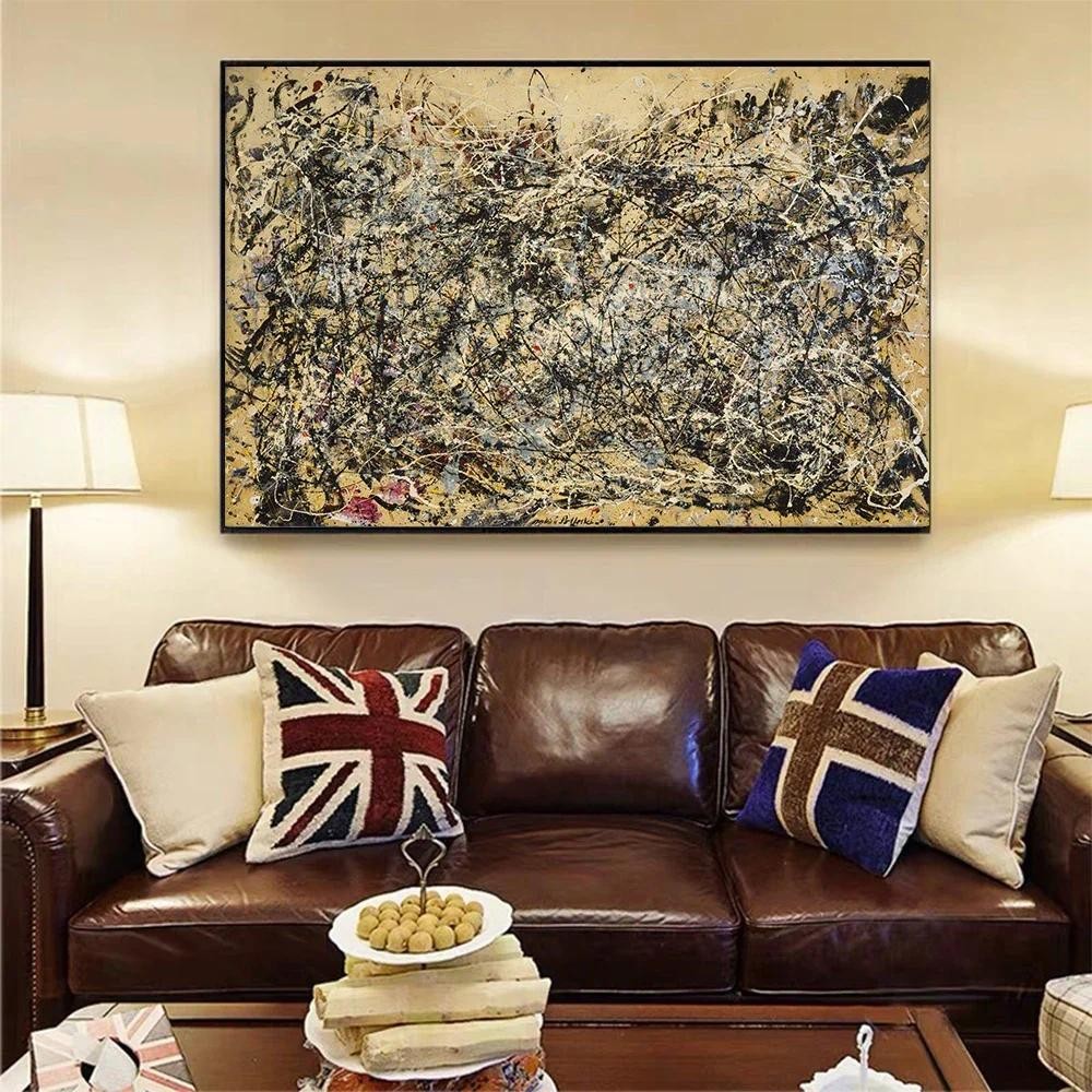 

Citon Jackson Pollock《Number 1A, 1948》Canvas Oil painting World Famous Artwork Poster Picture Modern Wall Decor Home Decoration