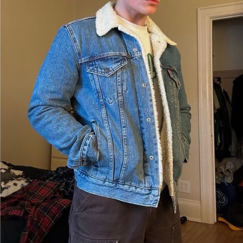 GRS.co JACKET JEANS SHERPA JACKET DENIM BULU PRIA DAN WANITA TERLARIS BIKER DILAN SHERPA
