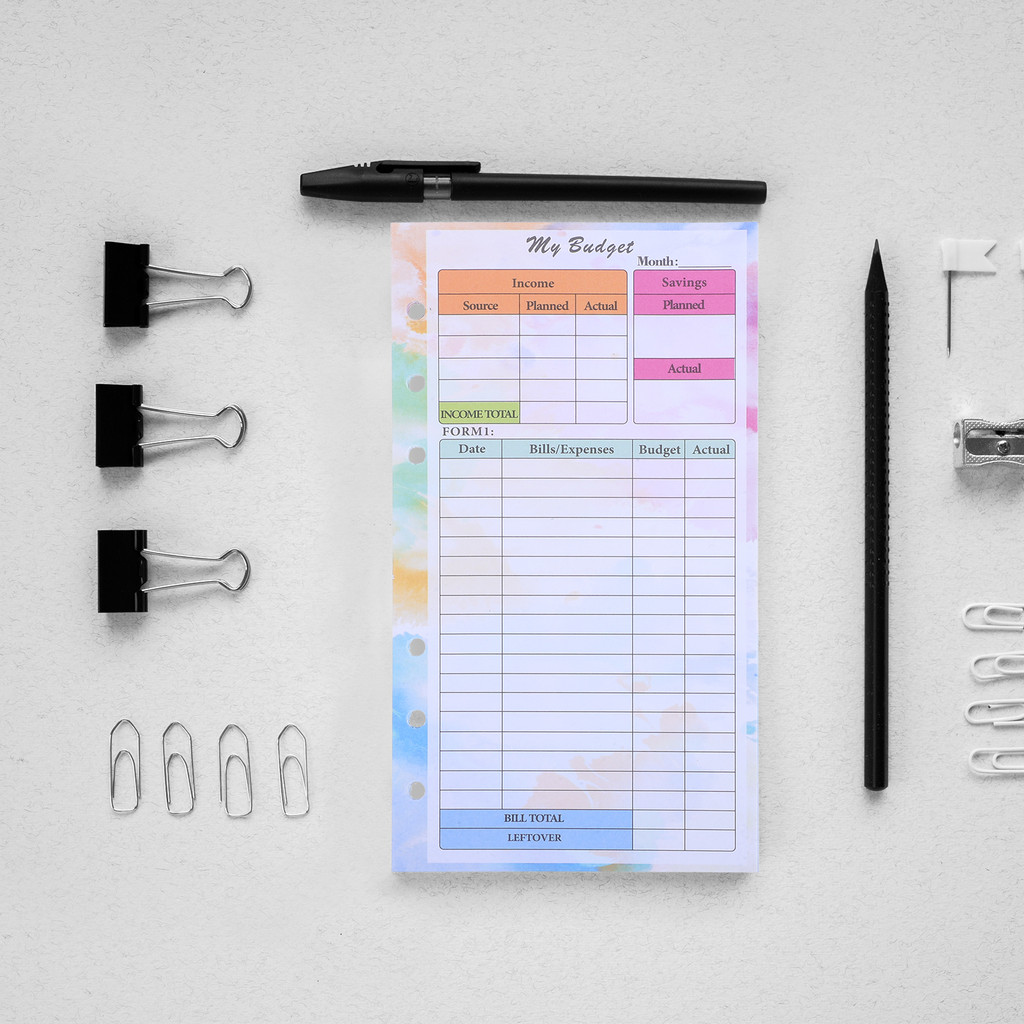 

14 Sheets Planner Refills Budget Planner Inserts 6 Hole Binder Refill Paper Thick Quality Expense Tracker Notebook