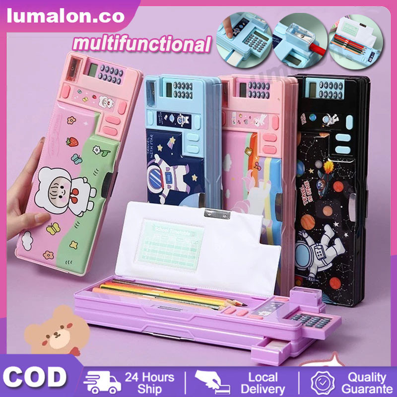 

Kotak Pensil Multifungsi Kotak Alat Tulis Pop Out Tempat Pena Berkapasitas Besar Dua Sisi Dengan Kalkulator Rautan Pensil