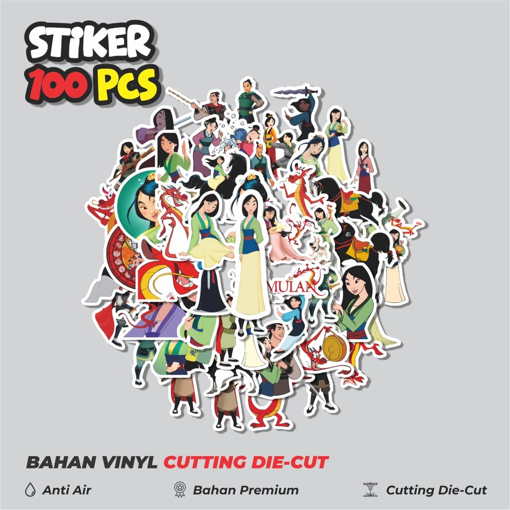 

Terbaru! 50 pcs Stiker Disney Series Mulan Dekorasi Lucu Kreatif untuk Notebook, Skateboard, HP