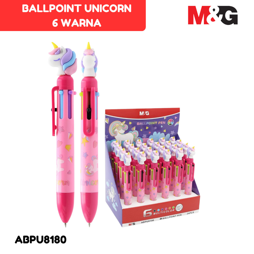 

Pulpen 6 Warna M&G 0.7mm Dengan Karakter Unicorn Ballpoint 6 in 1 #ABPU8180- SHAGB
