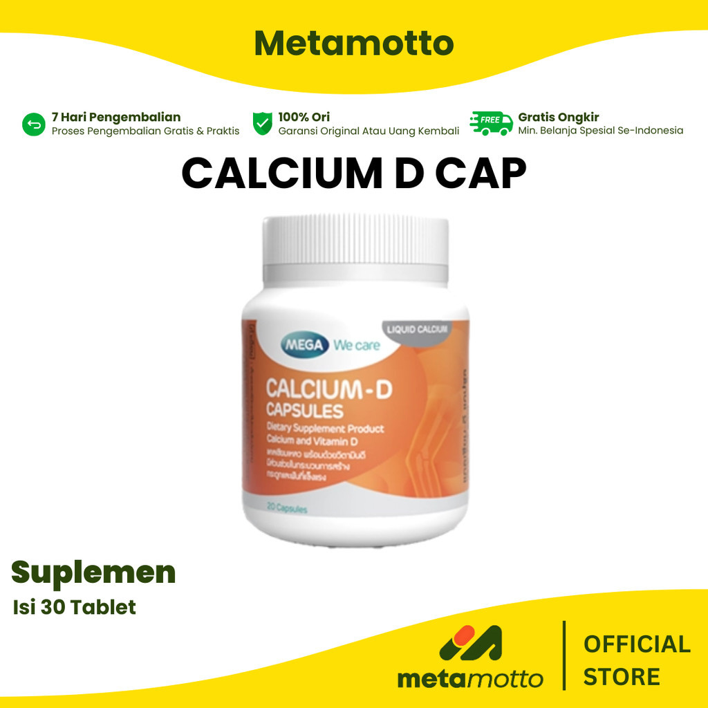 Calcium-D / Calcium D Mega We Care 30’s - Metamotto Karya Jaya