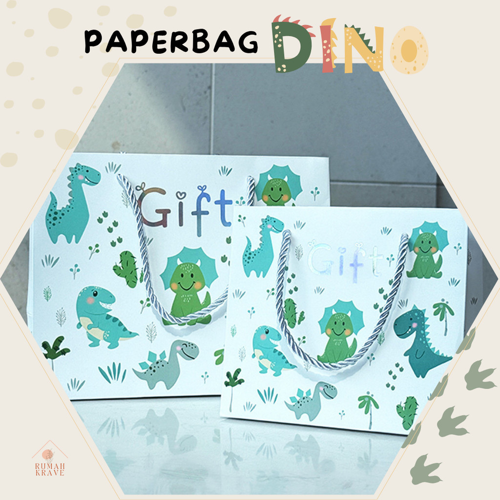 

RUMAH KRAVE - Paperbag Dinosaurus Tas Kantong Hadiah Anak