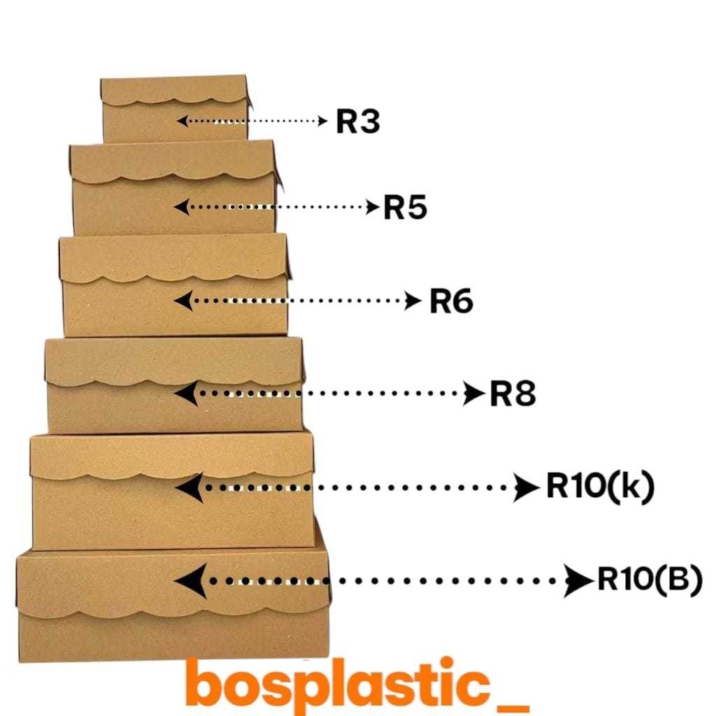 

KOTAK KARFT DUS NASI/KUE R3, R5, R6, R8,R10K, R10B | KOTAK LUNCH BOX Isi 100 pcs