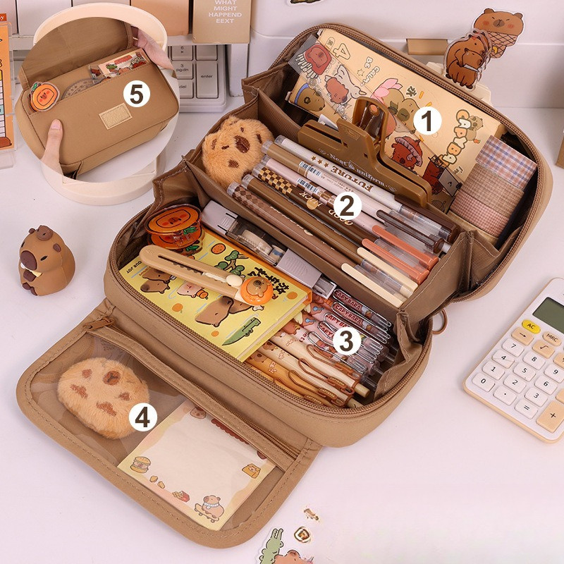 

Pencil Case Volcano Flip-top Pen Bag Large Capacity High Appearance Quality Cute and Durable Stationery Box