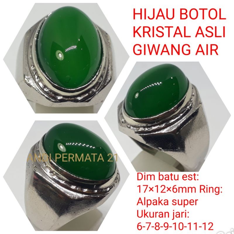 BATU CINCIN HIJAU BOTOL GARUT KRISTAL GIWANG AIR