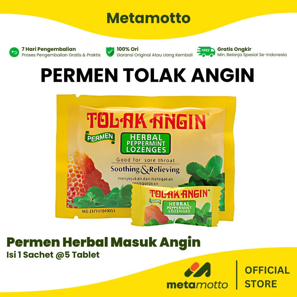 

Permen Tolak Angin 1 Sachet @5pcs - Metamotto Marelan
