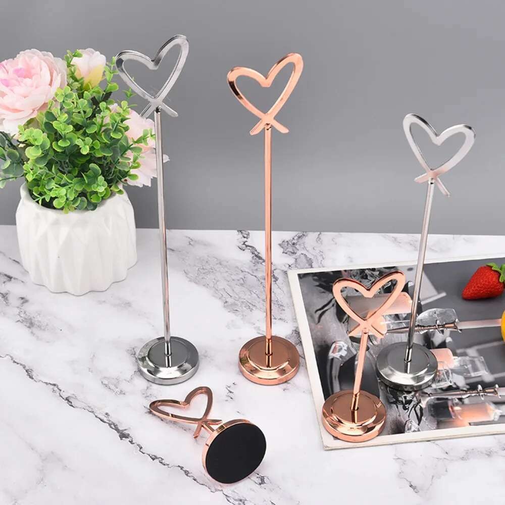 

Stainless Steel Table Number Place Card Holder Menu Paper Price Label Sign Holder Wedding Metal Photo Picture Clip