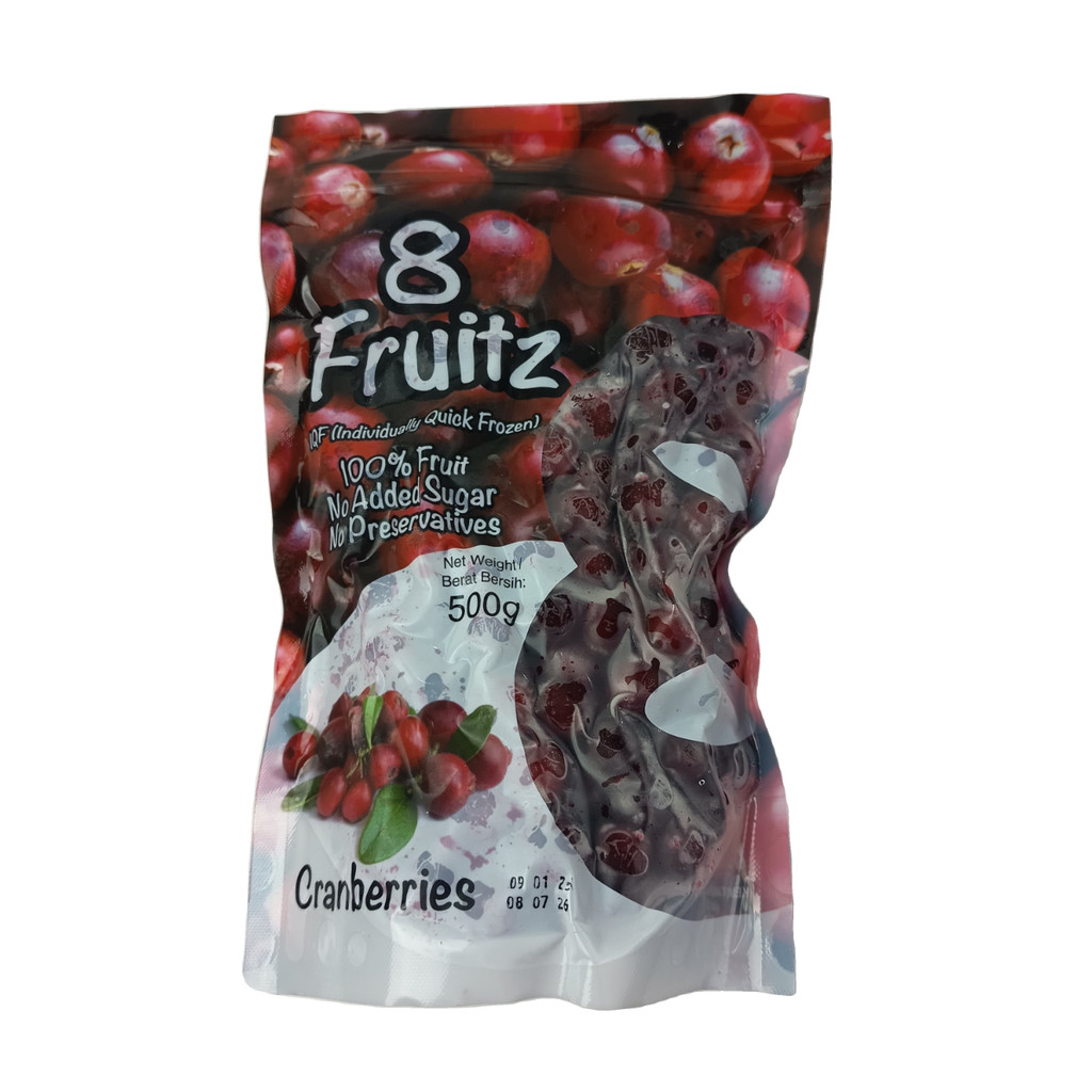 

8 Fruitz Cranberries 500Gr Buah Frozen Buah Beku