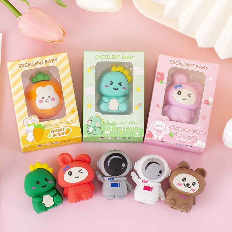 

RAUTAN SATUAN ANAK SEKOLAH / RAUTAN PENSIL SEKALIGUS PENGHAPUS KARET KARAKTER KARTUN LUCU KAWAII CUTE FREE BOX
