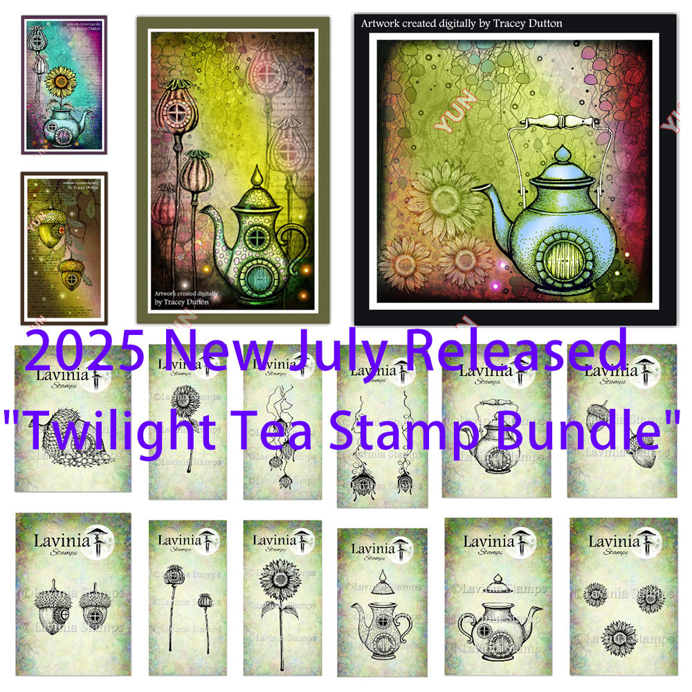 

Springtime Elf Stamps July 2025 New Twilight Tea Stamp Bundle Die DIY Scrapbooking Embossing Dies Gift Cards Inlay Dies Stencils